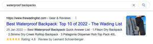 Schema Markup Google Result